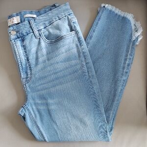 👖 Jen7 by 7 For All Mankind Cropped Frayed Hem Ankle Skinny Jeans. Size 10